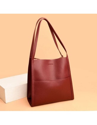 Solid Color Simple Shoulder Bag
