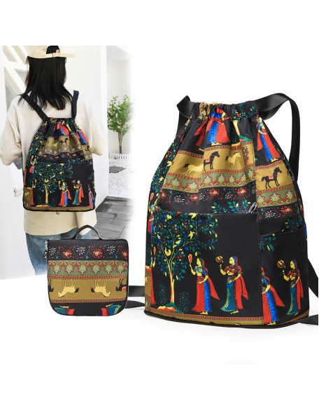 Drawstring Foldable Large Capacity Dry-wet Separation Travel Sports Backpack