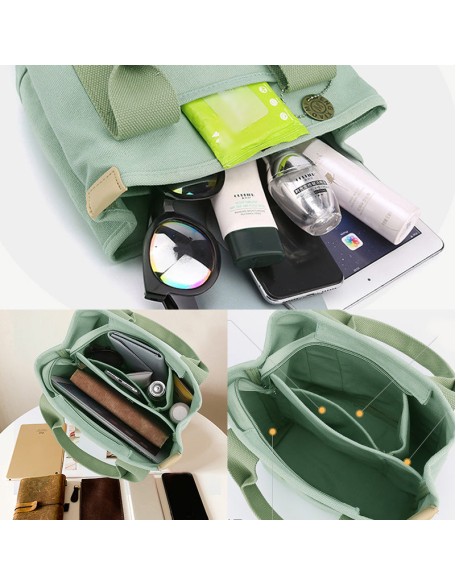 Large capacity multi-pocket handbag