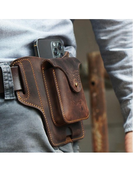 Leather Phone Belt Pouch