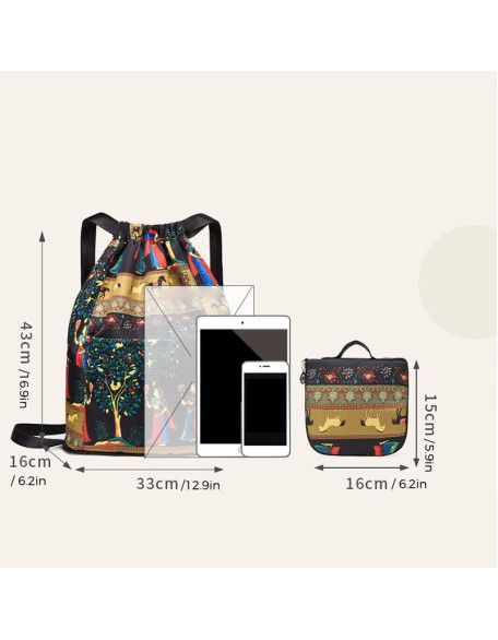 Drawstring Foldable Large Capacity Dry-wet Separation Travel Sports Backpack