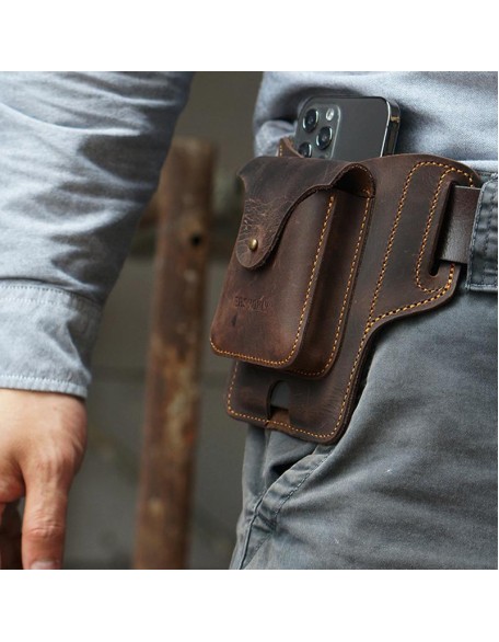 Leather Phone Belt Pouch
