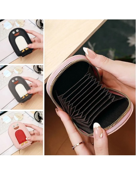 Cute Penguins PU Credit Card Coin Wallet