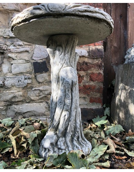 Stunning Stone Tree Trunk Design Garden Bird Bath