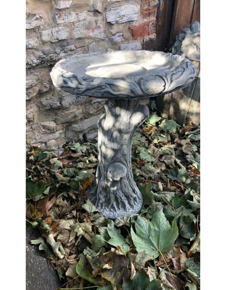 Stunning Stone Tree Trunk Design Garden Bird Bath