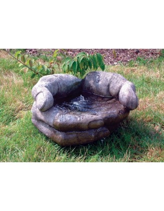 Cupped Hands Stone Fountain Water Feature