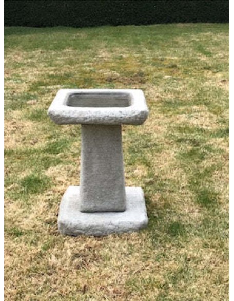 Stunning Stone Chunky Square Garden Bird Bath