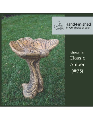 Butterfly 1-Piece Concrete Bird Bath