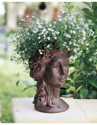 Lady with Flowers Planter