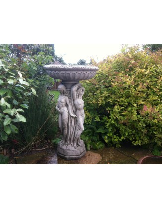 Stunning Stone Three Graces Garden Bird Bath