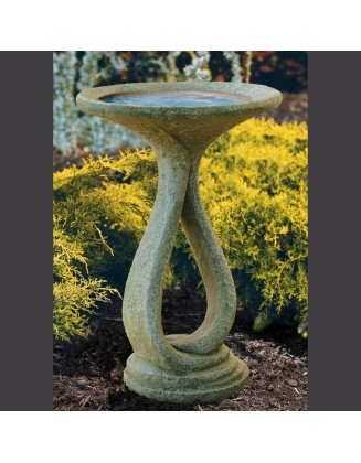 Ribbon 1-Piece Concrete Bird Bath