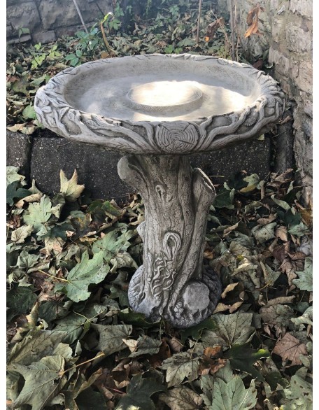 Stunning Stone Tree Trunk Design Garden Bird Bath
