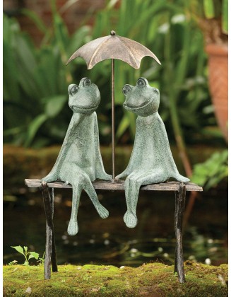 Frog Couple on Bench