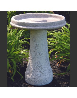 Fairy 2-Piece Concrete Bird Bath