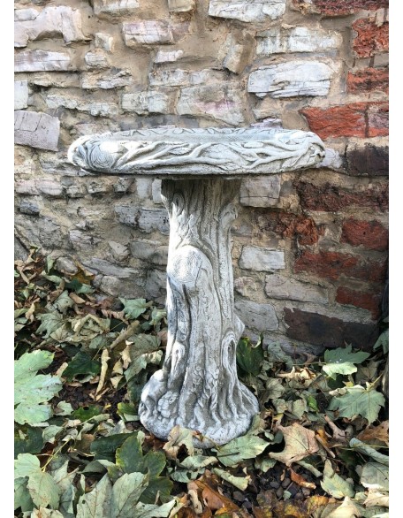 Stunning Stone Tree Trunk Design Garden Bird Bath
