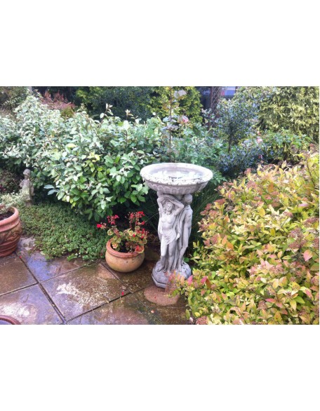 Stunning Stone Three Graces Garden Bird Bath