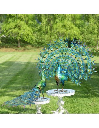 Large Peacocks with Crystal Detail