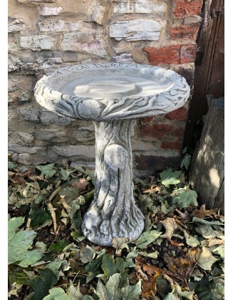 Stunning Stone Tree Trunk Design Garden Bird Bath