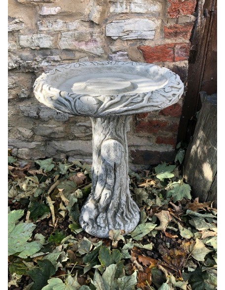 Stunning Stone Tree Trunk Design Garden Bird Bath