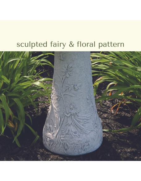 Fairy 2-Piece Concrete Bird Bath