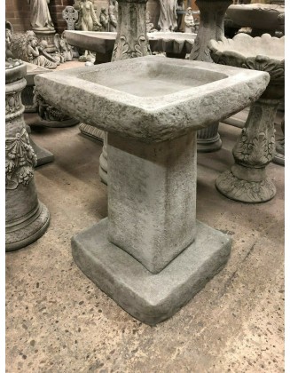 Stunning Stone Chunky Square Garden Bird Bath