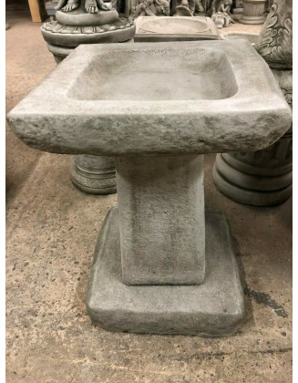 Stunning Stone Chunky Square Garden Bird Bath