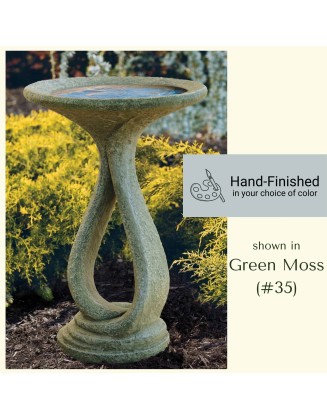 Ribbon 1-Piece Concrete Bird Bath