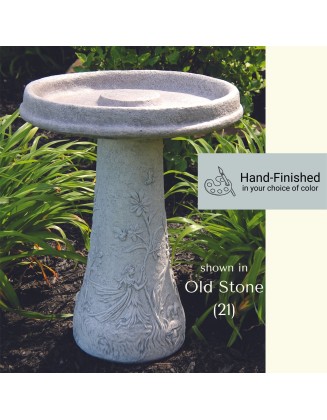 Fairy 2-Piece Concrete Bird Bath