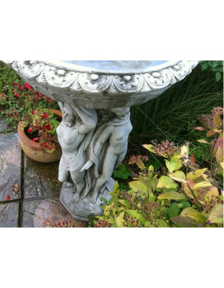 Stunning Stone Three Graces Garden Bird Bath