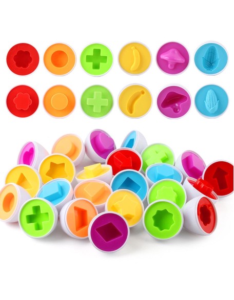 Cognitive Development Geometric Eggs ( 12 Eggs One Set )