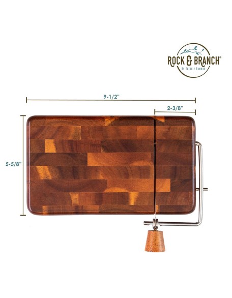 Rock & Branch Acacia Serving Board with Cheese Slicer