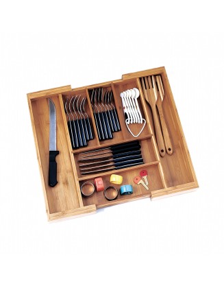 Lipper International  Bamboo Expandable Flatware Organizer